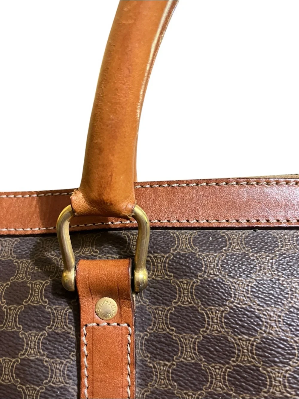 Celine Macadam Vintage Boston Bag Weekender Duffel Bag Authentic